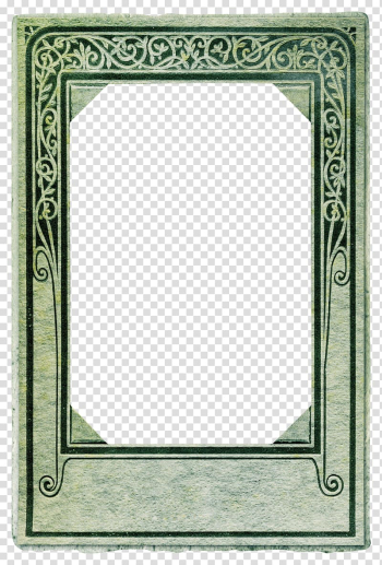 Frame Gallery wrap , Green vintage frame transparent background PNG clipart