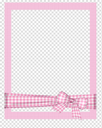 Frame, Hand-painted frame cartoon frame,Pink plaid frame, pink and white checked frame with ribbon transparent background PNG clipart