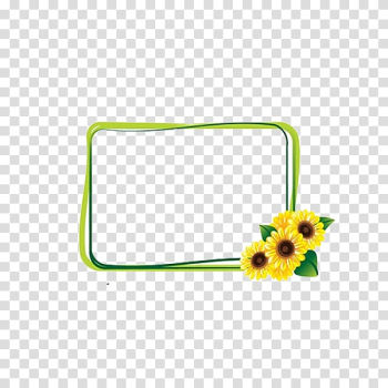 Frame Illustration, Sunflower square box transparent background PNG clipart