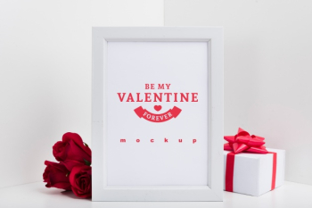 Frame mockup with valentine concept Free Psd