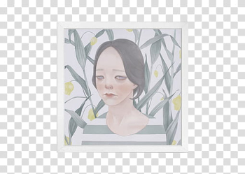 Frame , portrait painting of woman with sad face transparent background PNG clipart