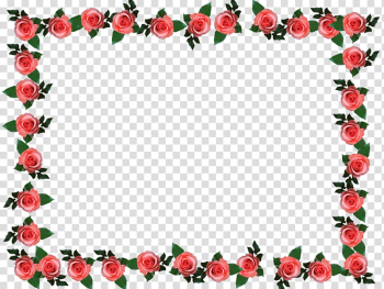 Frame, red rose flower frame transparent background PNG clipart