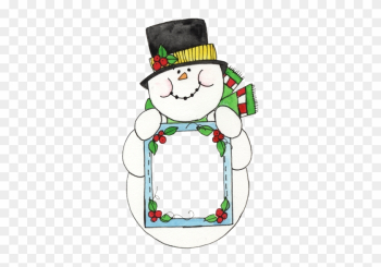 Frame - Snowman With Frame Clipart