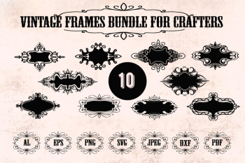 Frame SVG, Vintage frames SVG, Retro frames SVG, PNG, DXF