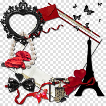 Frame Tableau PaintShop Pro, Telephone tower bow love frame transparent background PNG clipart