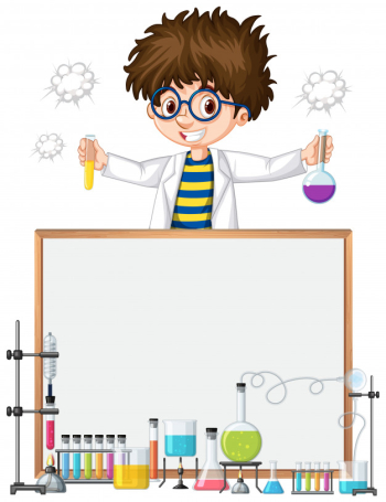 Frame template with kid in science lab Free Vector Frame template with kid in science lab Free Vector