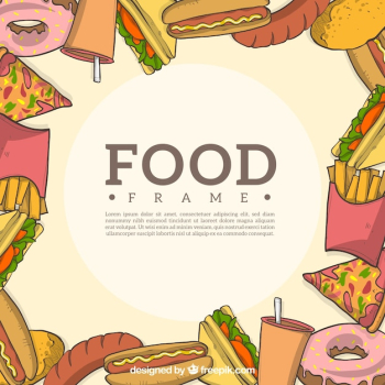 Frame with fast food Frame with fast food