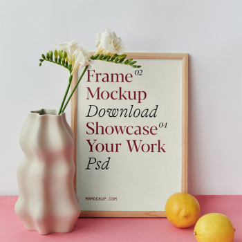 Frame with Vase PSD Mockup