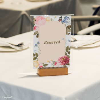 Framed reserved sign on the table | Free stock psd mockup - 555924 Framed reserved sign on the table | Free stock psd mockup - 555924