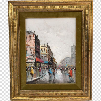 Frames Oil painting Art Paris Street; Rainy Day, Oil Paintings transparent background PNG clipart