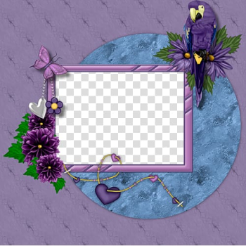 Frames Painting, Dream purple flowers frame material transparent background PNG clipart