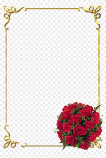 Frames Png Douradas Com Rosa Vermelhas - Page Borders With Flowers Frames Png Douradas Com Rosa Vermelhas - Page Borders With Flowers