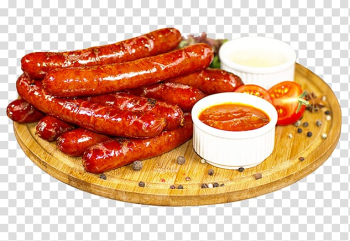 Frankfurter Würstchen Bratwurst Thuringian sausage Bockwurst Knackwurst, sausage transparent background PNG clipart