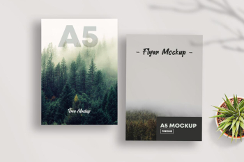 Free A5 Flyer Mockup (PSD) Free A5 Flyer Mockup (PSD)