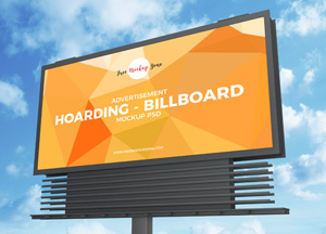 Free Advertisement Hoarding-Billboard Mockup PSD 2019 advertsement hoarding - billboard mockup psd 