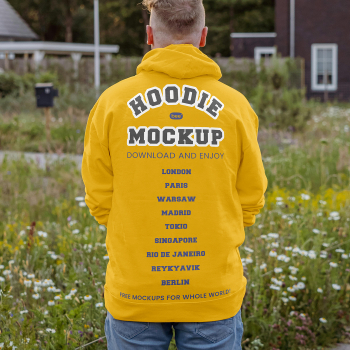 Free Back Oversize Hoodie Mockup