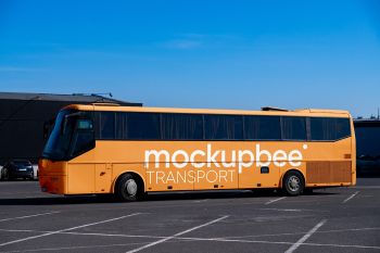 Free Big Coach Bus Mockup