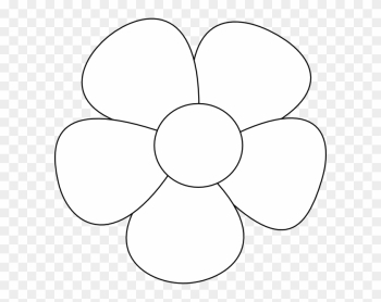 Free Black And White Sunflower Clipart Image - Five Petals Flower Drawing