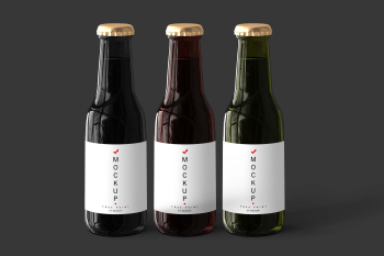 Free Black Glass Bottle Mockup