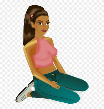Free Bluejeans Girl - Girl Sit Cartoon Png Free Bluejeans Girl - Girl Sit Cartoon Png