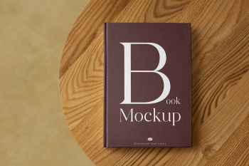 Free Book Cover on Table Mockup Free Book Cover on Table Mockup