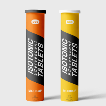 Free Bottle of Effervescent Tablets Mockup