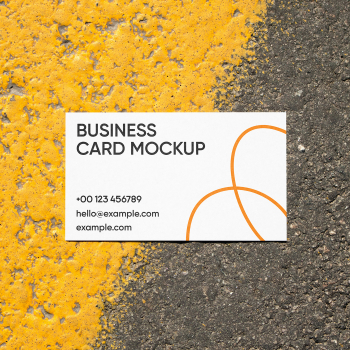 Free Business Card on Street Mockup