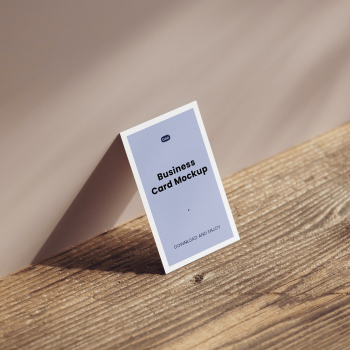 Free Business Card on Table Mockup Free Business Card on Table Mockup