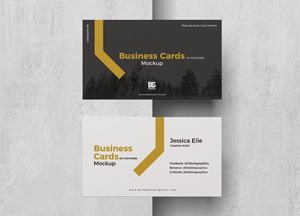 Free Business Cards Placing on Concrete Mockup business cards mockup jessica elle business cards mockup 