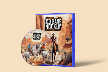 Free CD Game Box Front View Mockup