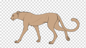Free Cheetah Lineart, brown feline animal illustration transparent background PNG clipart