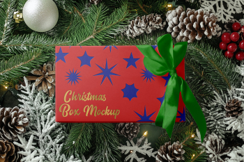 Free Christmas Box Mockup