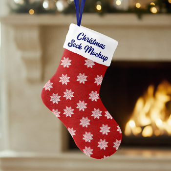 Free Christmas Sock Mockup