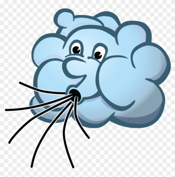 Free Clipart Of A Cloud Blowing Wind - Windy Clip Art