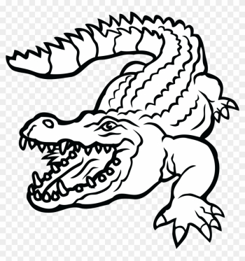 Free Clipart Of A Crocodile - Alligator Black And White Clipart ...