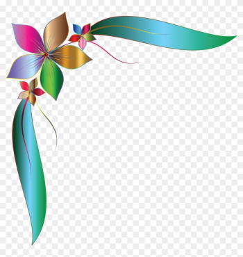 Free Clipart Of A Gradient Floral Corner Design Element - Corner Flower Design Png