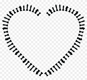 Free Clipart Of A Heart Frame Of Chess Pieces In Black - Heart With Lines Png