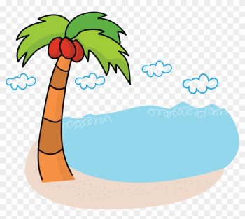 Free Clipart Of A Palm Tree And Beach - Palm Tree And Beach Clipart Transparent