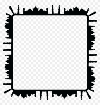 Free Clipart Of A Square Frame Of Mosques In Black - Mosque Frames