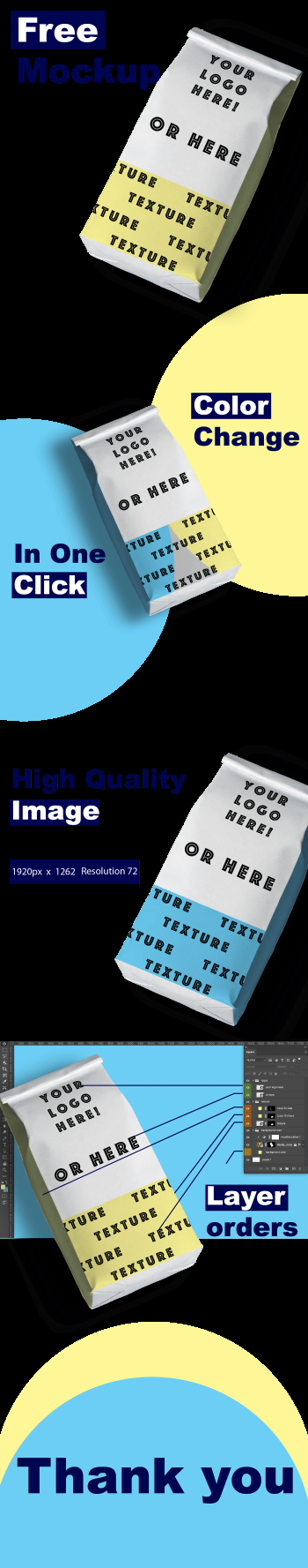 Free coffee bag mockup