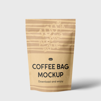 Free Coffee Bag Packaging Mockup