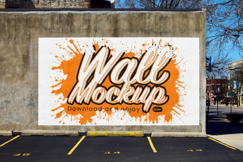 Free Concrete Wall Spot Mockup