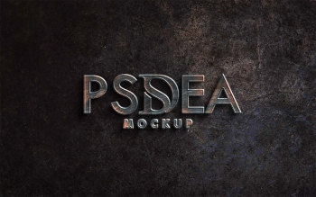 Free Dark Metal 3D Logo Mockup - Graphicfolks