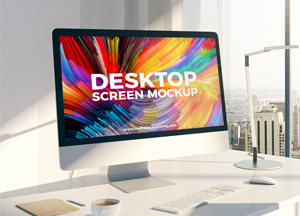 Free Designer Desktop Screen Mockup desktop screen mockup 