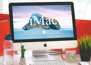 Free Designer Workstation iMac Mockup mac ekup Free Designer Workstation iMac Mockup mac ekup
