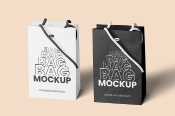 Free Double Eco Leather Bag Mockup