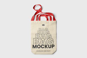 Free Double Handle Tote Bag Mockup