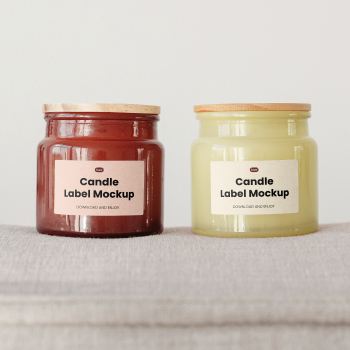 Free Double Jar with Label Mockup Free Double Jar with Label Mockup