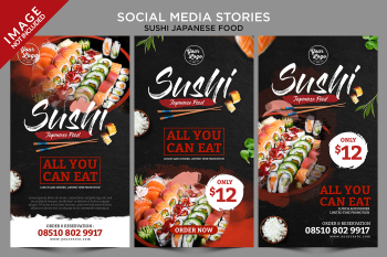FREE DOWNLOAD Sushi Japanese Food Social Media Stories