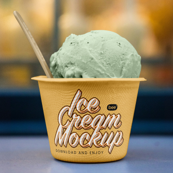 Free Eco Ice Cream Cup Mockup